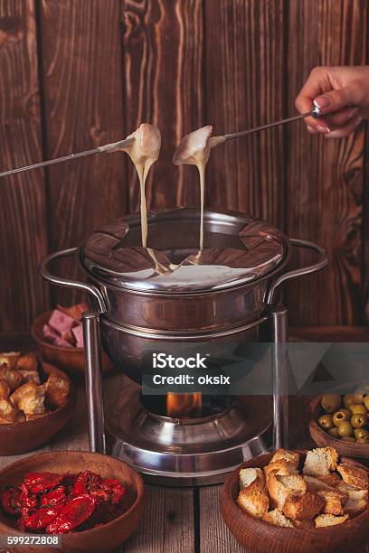 The Cheese Fondue Stock Photo - Download Image Now - Alcohol - Drink, Aligot, Appetizer