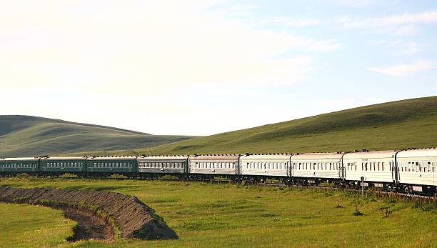 Trans-Siberian Railway from beijing china to ulaanbaatar mongolia stock photo