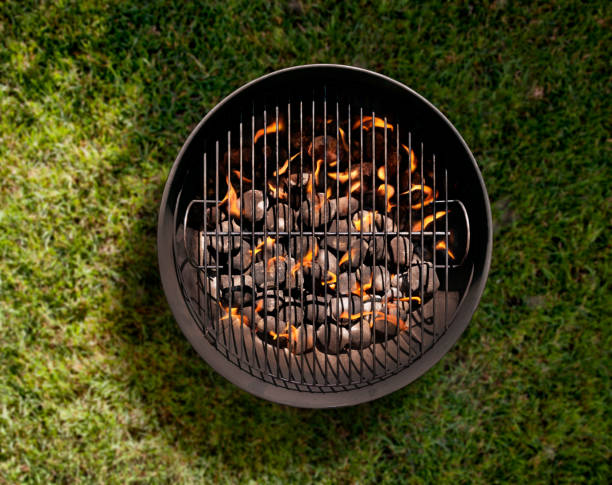 istock Charcoal BBQ in the Backyard on Grass 599276082