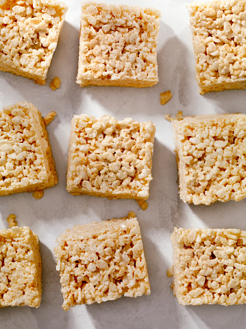 Marshmallow Crispy Rice Squares -Photographed on Hasselblad H3D2-39mb Camera
