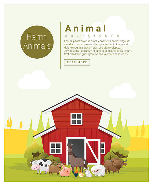 ilustrações, clipart, desenhos animados e ícones de paisagem rural e fundo animal da fazenda 2 - rabbit livestock pets cartoon