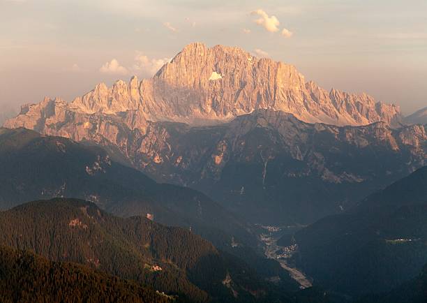 Evening view of Mount Civetta - one of the best mouts in Italien Dolomites Alps mountains