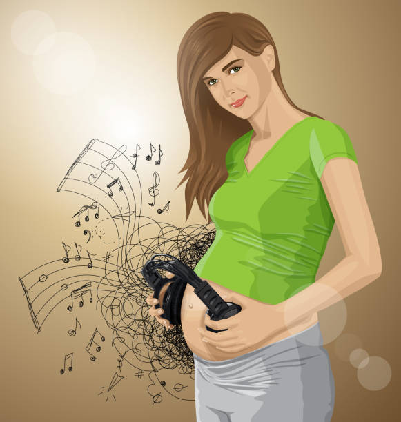 10+ Pregnant Belly Headphones Illustrations, Royalty-Free Vector
