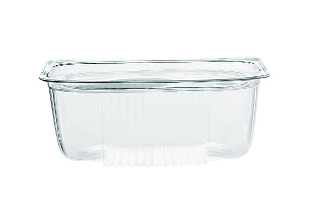 istock Plastic food package isolated on white background 599281474