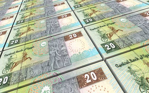 istock Egyptian pounds bills stacks background. 599281534