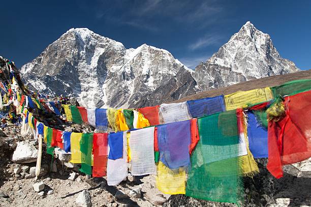 istock Rows of prayer flags and mounts Arakam Tse 599282286