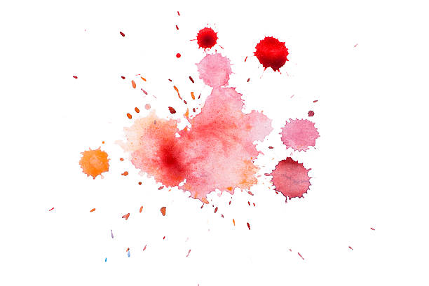 istock Abstract watercolor aquarelle hand drawn colorful shapes art red color 599283096