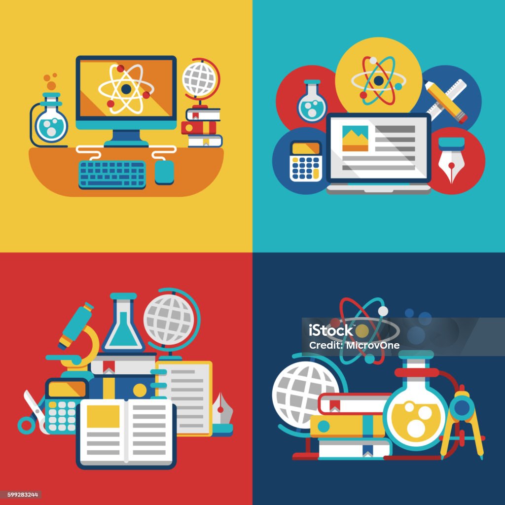 Understanding Science Image Education And Science Flat Concepts Stock Illustration - Download Image ...