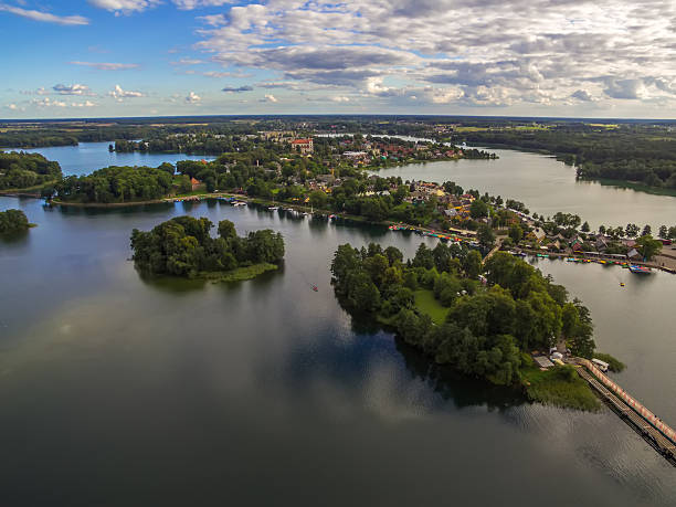 istock Aerial UAV top view of Trakai, Lithuania 599283390