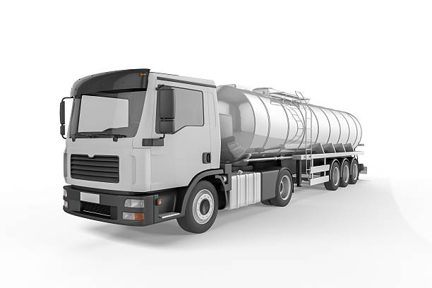 istock Big Tanker Truck isolated on white background 599458622