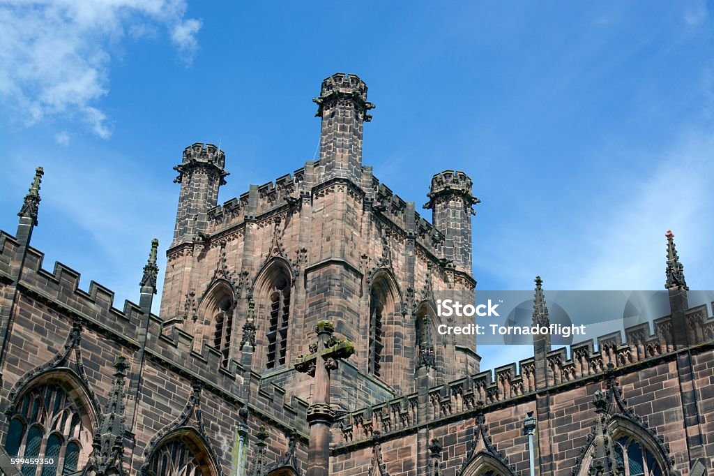 Chester Cathedral Chester cathedral tower on a sunny day  Architecture Stock Photo