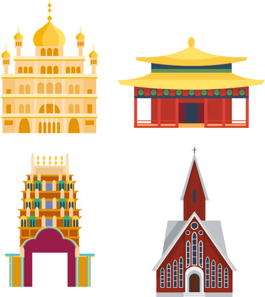 illustrations, cliparts, dessins animés et icônes de beau vecteur de temple de voyage en asie - chinese culture china chinese ethnicity frame