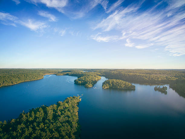 lake in sweden - svensk skog bildbanksfoton och bilder