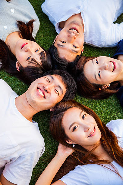 istock Friends having fun, taking a Selfie all together at party 599466888