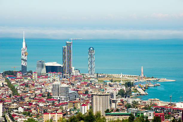 skyline von batumi. adjara, georgien - ajaria stock-fotos und bilder