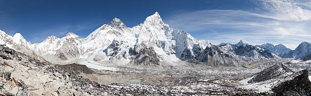 istock panoramic view of Mount Everest with beautiful sky 599469120