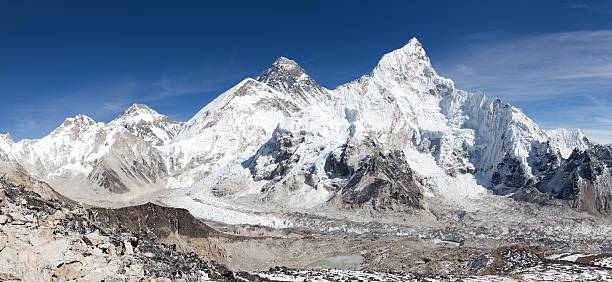 istock panoramic view of Mount Everest with beautiful sky 599469306