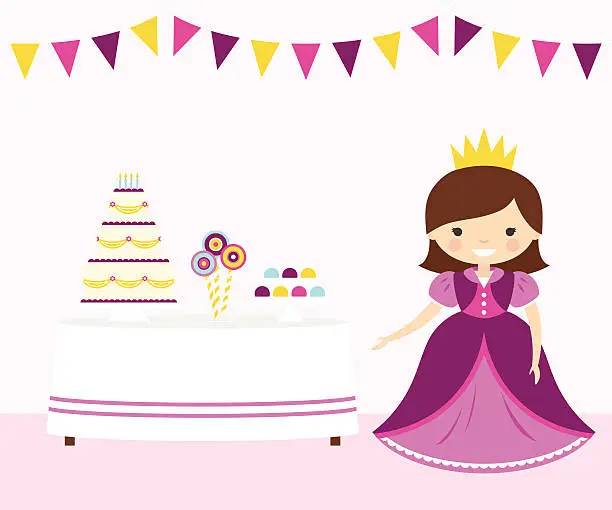 Vector illustration of Pink Princess Party