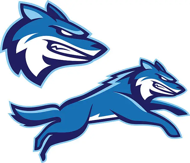 Vector illustration of Coyote Wolf Mascot