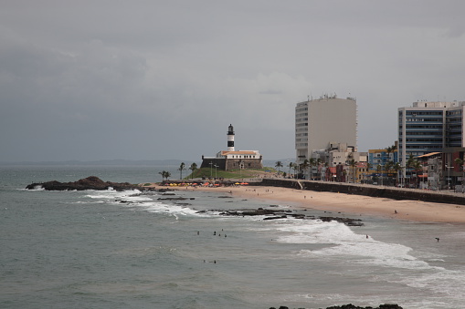 View of Salvador Beach and farol da barra Salvador, Bahia, Brazil
