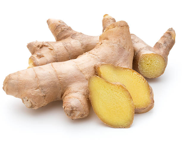 istock Fresh ginger root or rhizome isolated on white background cutout 599472434