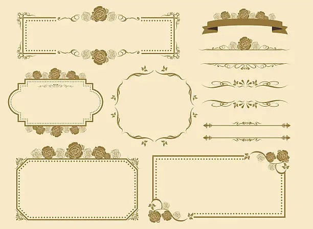 Vector illustration of decorative frame set Vector