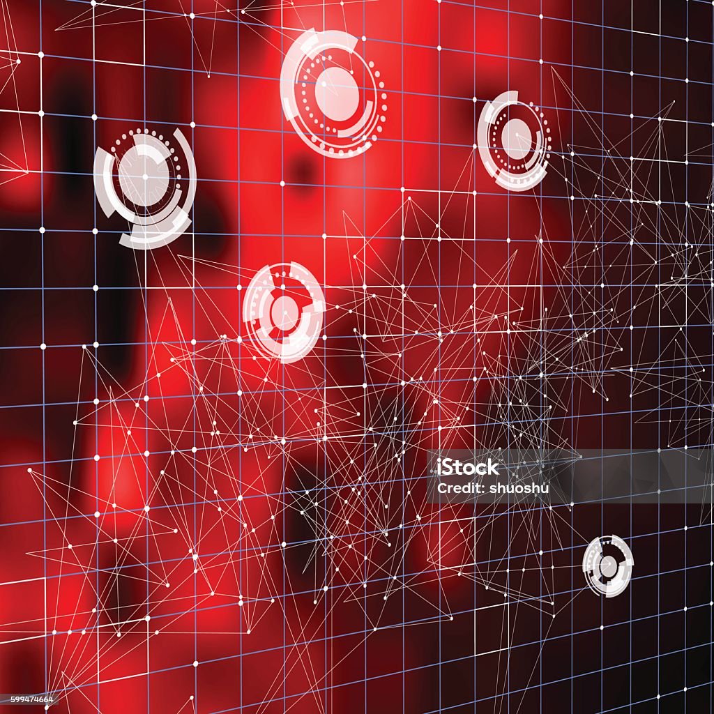 Tech Screen Red Abstract Red Technology Touch Screen Background Stock Illustration ...