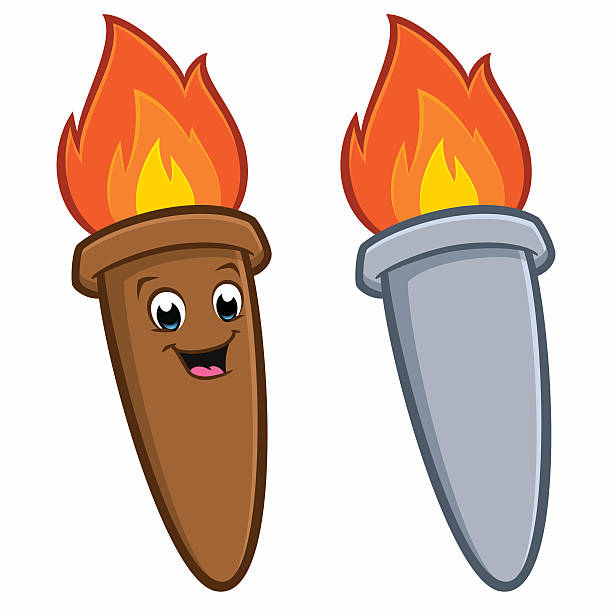 Cartoon Torch vector art illustration