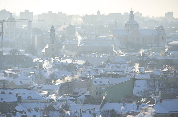 istock Vilnius winter panorama from Gediminas castle tower. Vilnius. 599477870