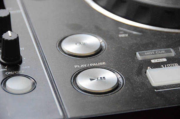 istock Close up of DJ studio equipment 599478890