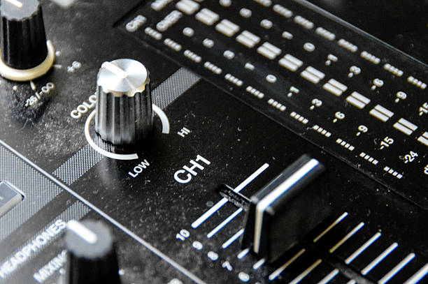 istock Close up of DJ studio equipment 599479658