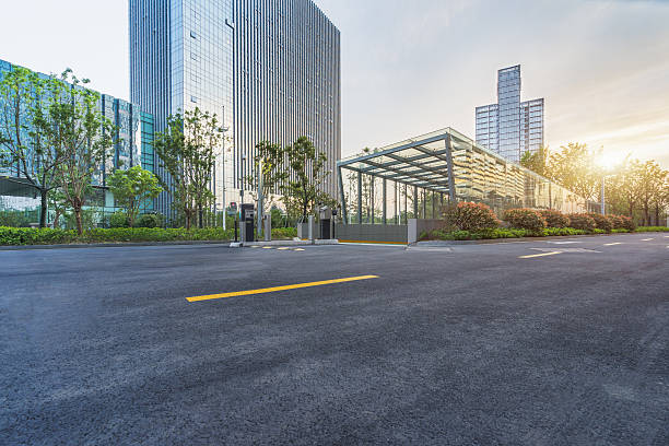 istock city empty road with modern buildings  background 599481192