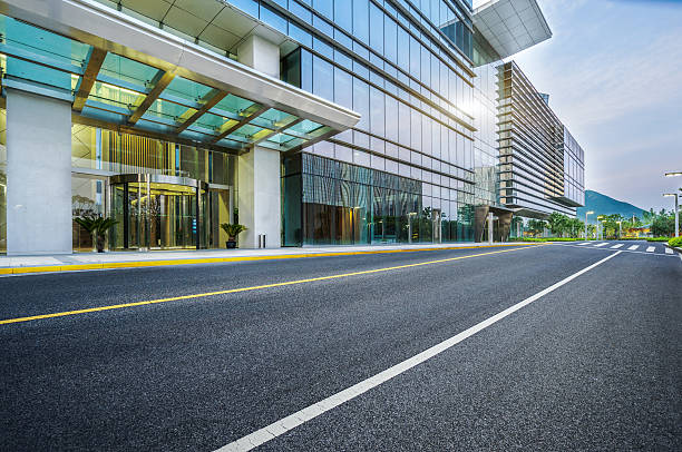 istock city empty road with modern buildings  background 599481544