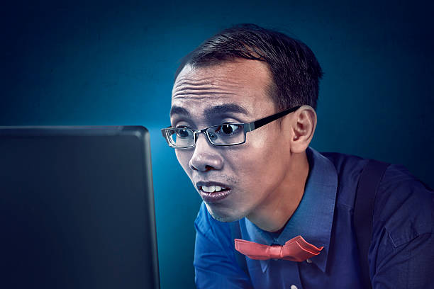 Nerd Insecure 180+ Confused Nerd With Laptop Stock Photos, Pictures & Royalty-Free ...