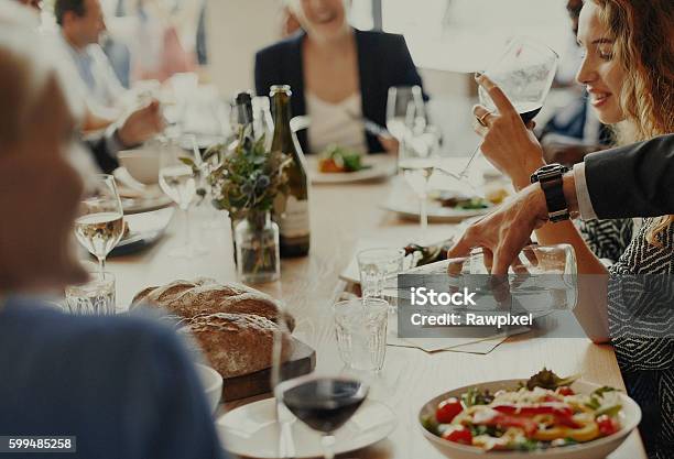 Casual Catering Discussion Meeting Colleagues Concept Stock Photo - Download Image Now