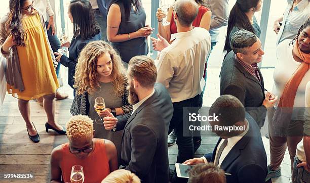 Business People Meeting Eating Discussion Cuisine Party Concept Stock Photo - Download Image Now