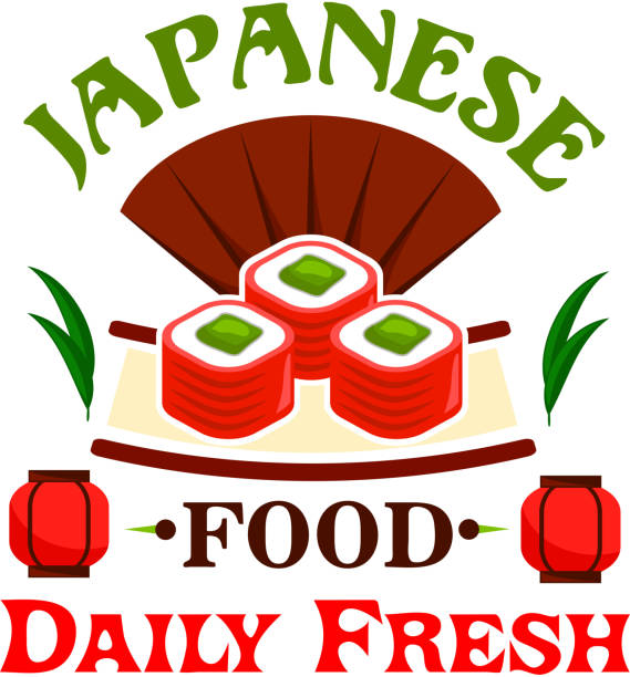 illustrations, cliparts, dessins animés et icônes de cuisine japonaise. sushi frais quotidiens, maki, rouleaux - sushi nigiri white background red