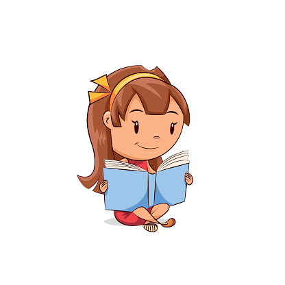Girl Reading Book Stock Illustration - Download Image Now - Reading, Girls,  Book - iStock