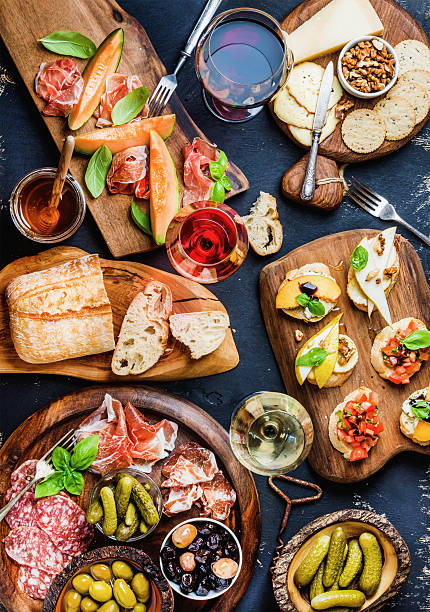istock Italian antipasti wine snacks set 599486148