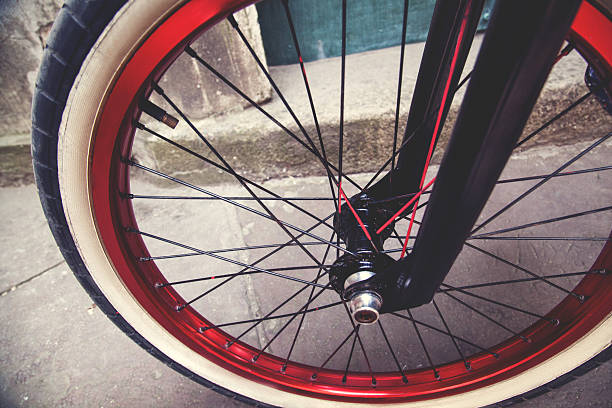 Close up of a BMX bicycle wheel