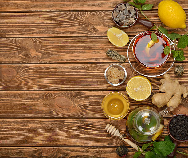 istock Fresh tea in glass teapot 599487738