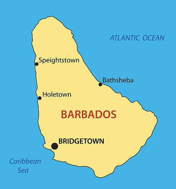 Barbados - vector map Barbados - vector map barbados map stock illustrations