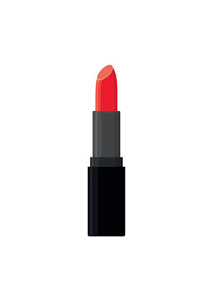 illustrations, cliparts, dessins animés et icônes de maquillage beauté rouge à lèvres isolé sur fond blanc. accessoire mode brillant - lipstick