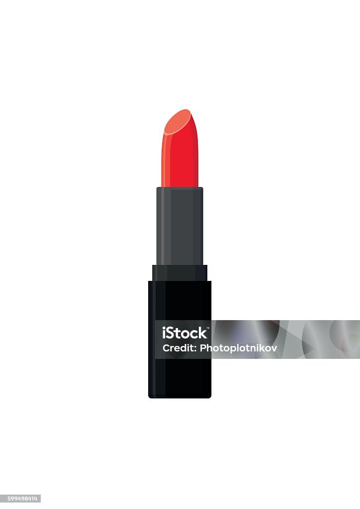 Makeup beauty lipstick isolated on white background. Accessory glossy fashion - Royaltyfri Läppstift vektorgrafik
