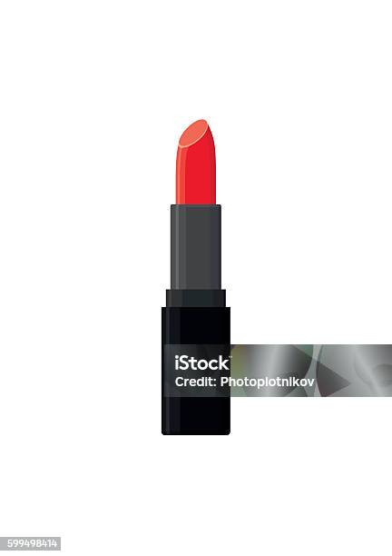 Makeup Beauty Lipstick Isolated On White Background Accessory Glossy Fashion-vektorgrafik och fler bilder på Läppstift