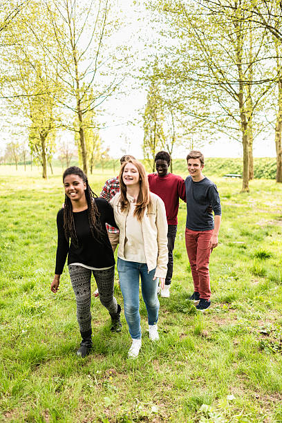 Happiness multiracial Friends embraced togetherness