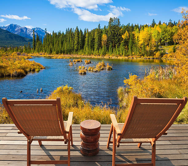 istock Two wooden chaise lounges 599500832