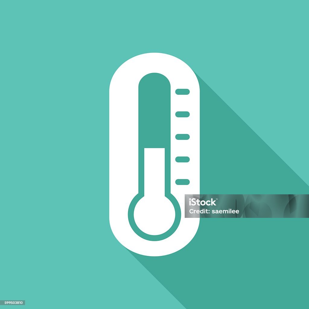 Thermometer Icon White Vector illustration of thermometer. Icon Symbol stock vector