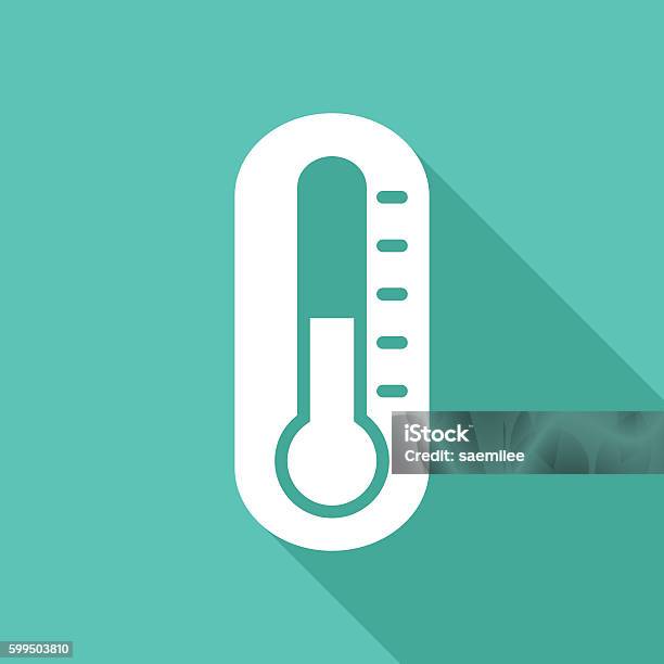 Thermometer Icon White Stock Illustration - Download Image Now - Icon Symbol, Control, Heat - Temperature