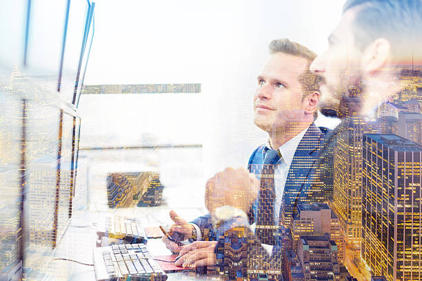 istock Successful businessmen in office. Business success. 599505408